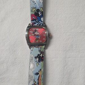 Mickey Mouse Cartoon Watch with Red Dial